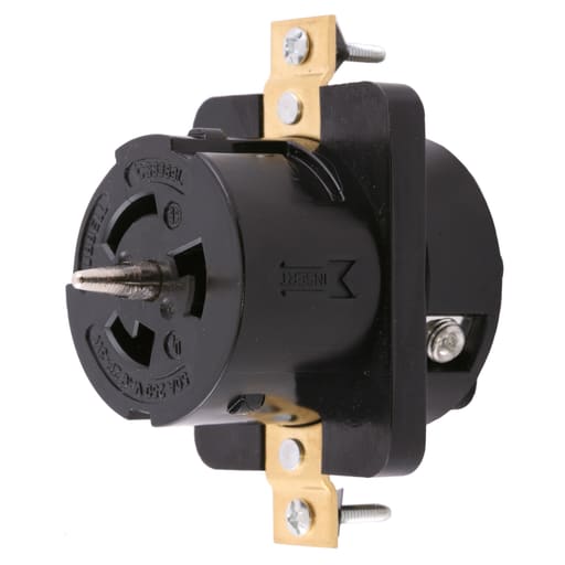 Hubbell Wiring Device - Hubbell CS8369L Locking Receptacle, 50A 3P250V, 3P4W, LC