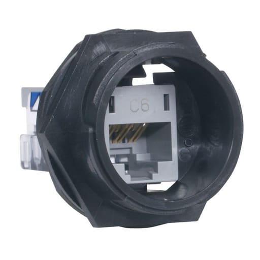 Hubbell Wiring Device - HPW HI6 JACK, HI-IMPACT, 6, UNI, GY
