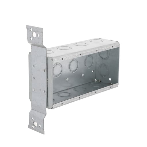 Raco Manufacturing - Raco 687 4-Device Box, 2-1/2" Deep, 1/2" & 3/4" Side Knockouts, Wood/Metal Stud Bracket, Welded