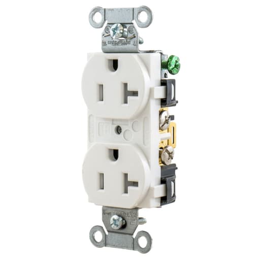 Hubbell Wiring Device - HWDK 5352WTR RCPT, DUP, HUBPRO 20/1