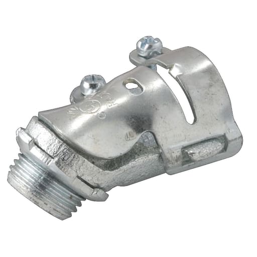 Raco Manufacturing - Raco 2222 1/2" 45 Degree Flex Squeeze Connector, Uninsulated