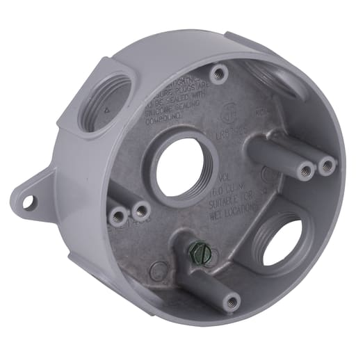 Raco Manufacturing - Raco 5372-0 4" Round Weatherproof Splice Box, (5) 3/4" Outlets