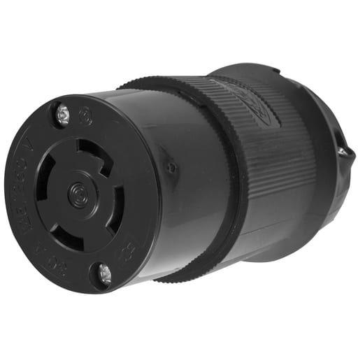 Hubbell Wiring Device - Hubbell HBL2713BK Locking Connector, 30A 125/250V, L14-30R, BK