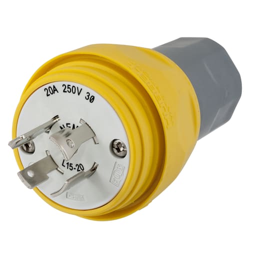 Hubbell Wiring Device - Hubbell HBL26W75 20 Amp 250 Volt 3-Pole 4-Wire NEMA L15-20P Locking Plug