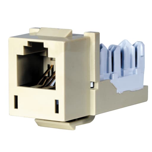 Hubbell Wiring Device - Hubbell HXJUEI 6-Position Ivory USOC Modular Keystone Jack