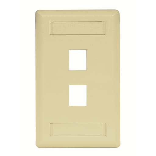 Hubbell Wiring Device - Hubbell IFP12EI 1-Gang Ivory 2-Port Data Communication Face Plate