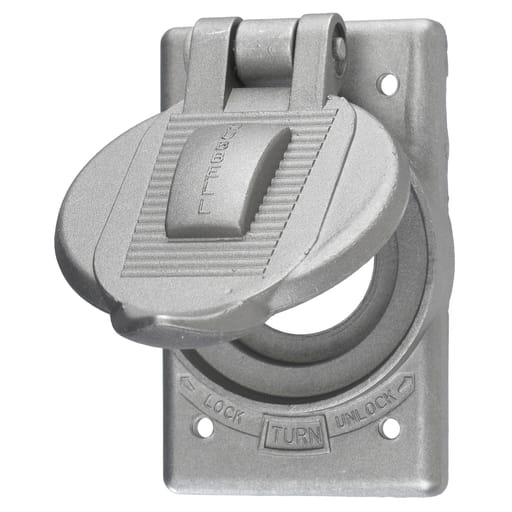 Hubbell Wiring Device - Hubbell HBL23007 Cast Aluminum Weatherproof Inlet Cover