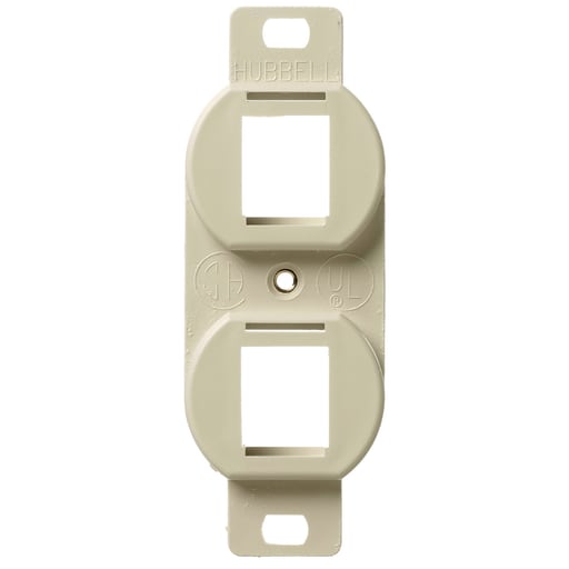 Hubbell Wiring Device - Hubbell BR106E 1-Gang Ivory 2-Port Receptacle Face Plate