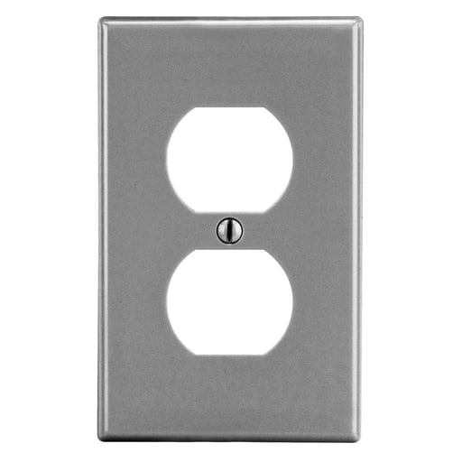 Hubbell Wiring Device - HWDK P8GY WALLPLATE, 1-G, 1) DUP, G