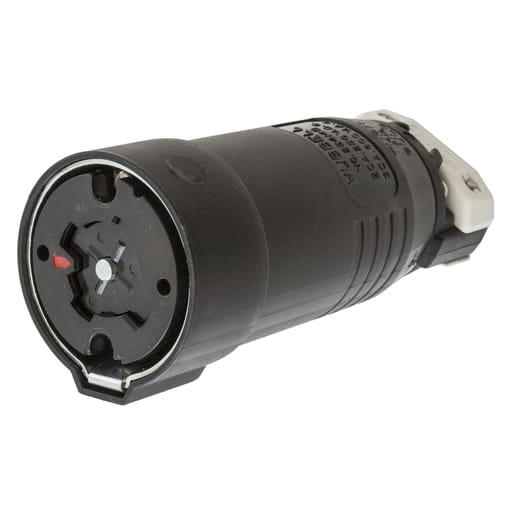 Hubbell Wiring Device - Hubbell HBL25414B 30 Amp 600 Volt 4-Pole 5-Wire Black and White Locking Connector Body