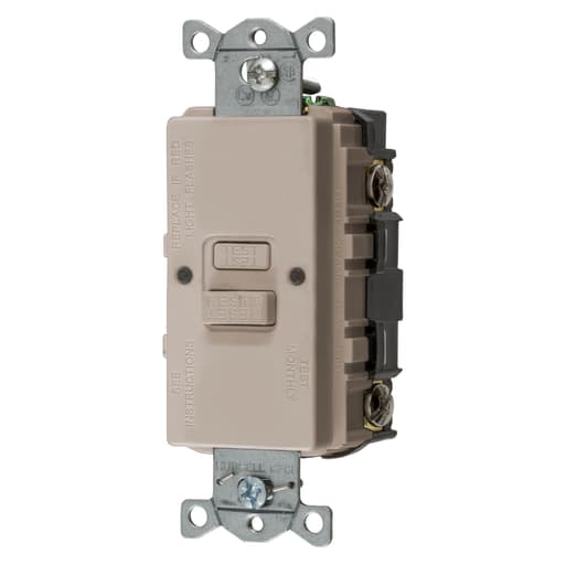 Hubbell Wiring Device - Hubbell GFBFST20LA20A COM SELF TEST FACELESS GFR LT ALMOND