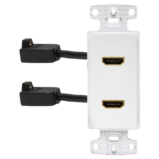 Hubbell Wiring Device - Hubbell NS802W PLATE, FRAME, DECORATOR, w/2HDMI, FF, WH
