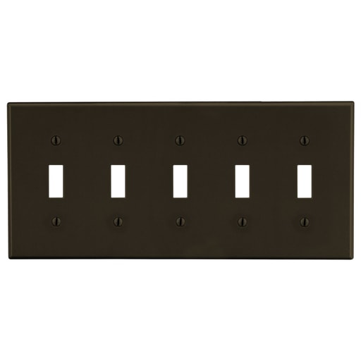 Hubbell Wiring Device - HWDK P5 WALLPLATE, 5-G, 5) TOG, BR