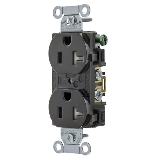 Hubbell Wiring Device - HWDK 5352BLKTR RCPT, DUP, HUBPRO 20