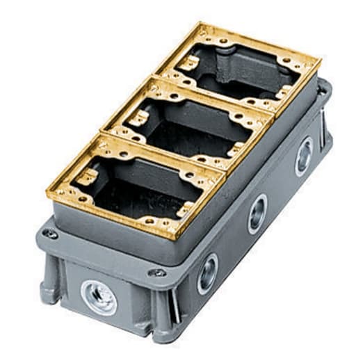 Hubbell Wiring Device - Hubbell B433361 3-Gang 34.8 In? Brass Cast Iron Rectangular Floor Box