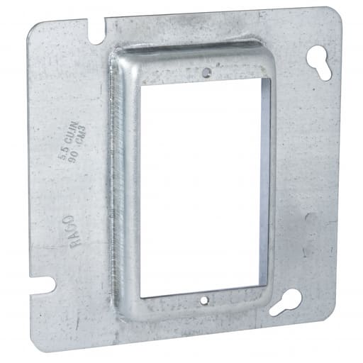Raco Manufacturing - Raco 838 4-11/16" Steel Square Mud-Ring, For 1 Device, Raised 3/4"