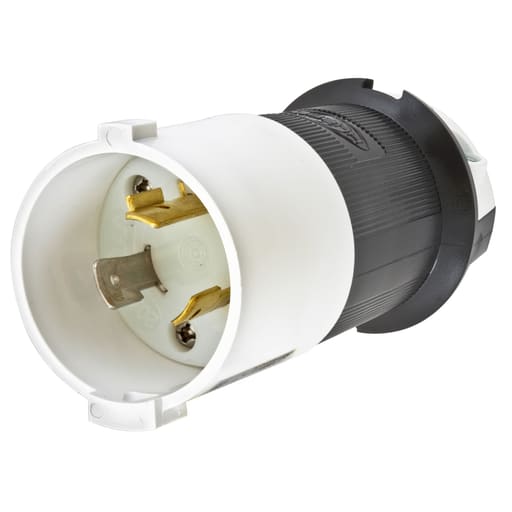 Hubbell Wiring Device - Hubbell Wiring Devices HBL2331S 20 Amp 277 Volt 2-Pole 3-Wire NEMA L7-20P Black and White Locking Plug