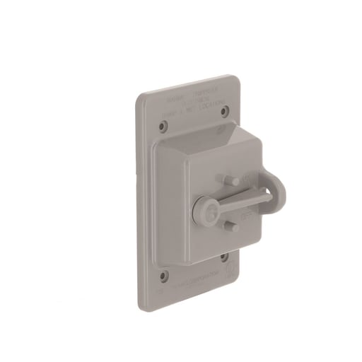 Taymac / Hubbell - Bell PTC100GY 1-Gang Weatherproof Cover, Plastic, Toggle, Gray