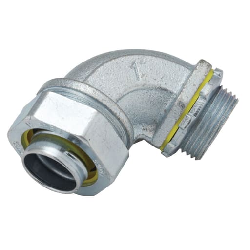 Raco Manufacturing - Raco 3432 3" 90deg Liquidtight Connector, Uninsulated, Malleable Iron