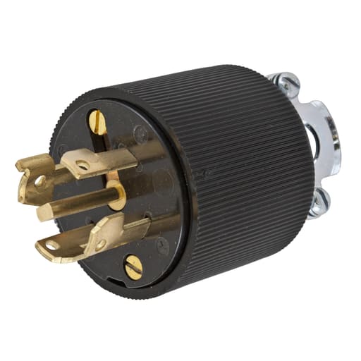 Hubbell Wiring Device - Hubbell HBL45115 30 Amp 600 Volt 4-Pole 5-Wire Black Locking Plug