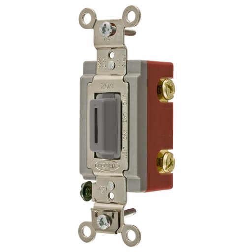 Hubbell Wiring Device - Hubbell HBL1221LG SP TOG, IND GRD, 20A 120/277V, LK, GY