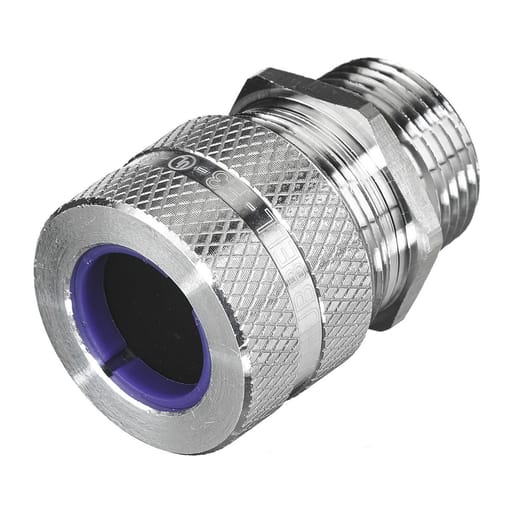 Hubbell Wiring Device - Hubbell SHC1038 3/4 Inch Male Threaded 0.75 to 0.88 Inch Machined Aluminum Straight Cord Connector