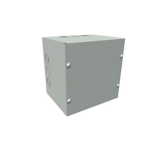 Wiegmann - Wiegmann SC121204 12 x 12 x 4 Inch Gray Steel NEMA 1 with Knockout Screw Cover Pull Box Enclosure