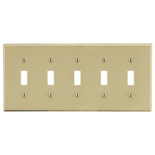 Hubbell Wiring Device - HWDK P5I WALLPLATE, 5-G, 5) TOG, IV