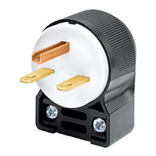 Hubbell Wiring Device - Hubbell HBL5666-CA 15A 250V INSULGRIP Black Nylon Plug, 8-Position Angle