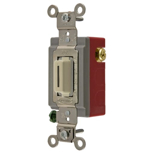 Hubbell Wiring Device - Hubbell HBL1557LI MOM TOG, 20A, 120/277V, SPDT, LK, IV