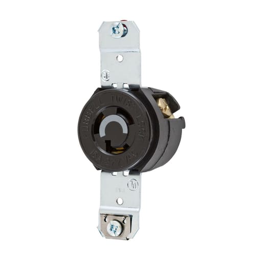 Hubbell Wiring Device - Hubbell HBL4760C Locking SGL Receptacle, 15A 277V, L7-15R, BR, MOD