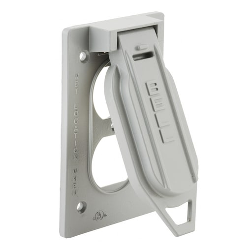 Raco Manufacturing - Bell 5095-0 1-Gang Weatherproof Cover, Vertical, Box Mount, Duplex, Gray