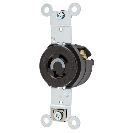 Hubbell Wiring Device - Hubbell HBL4760 15 Amp 277 VAC NEMA L7-15R Black Nylon Single Locking Receptacle