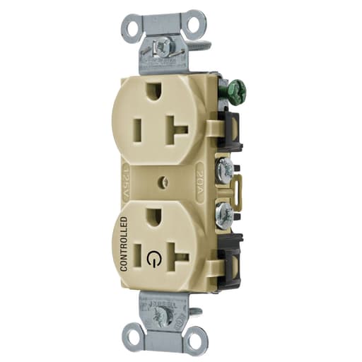 Hubbell Wiring Device - Hubbell BR20C1I1/2 CONTROLLED 20A 125V, B/S, DUP, IV