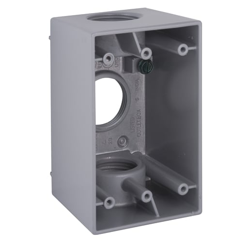 Raco Manufacturing - Raco 5387-0 Single Gang Deep Weatherproof Box, (3) 1" Outlets