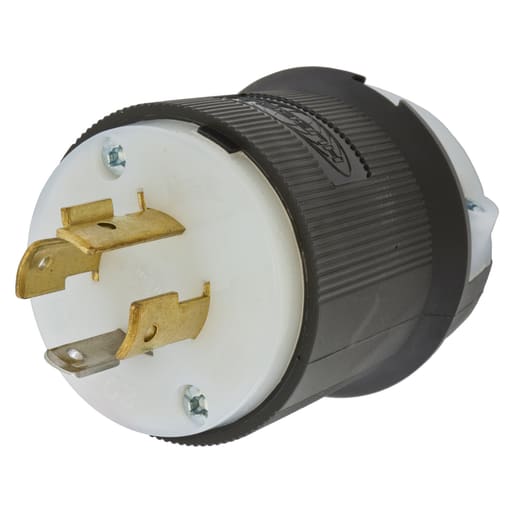 Hubbell Wiring Device - Hubbell HBL2411 20A 125/250V AC Twist-Lock INSULGRIP Black Nylon Plug