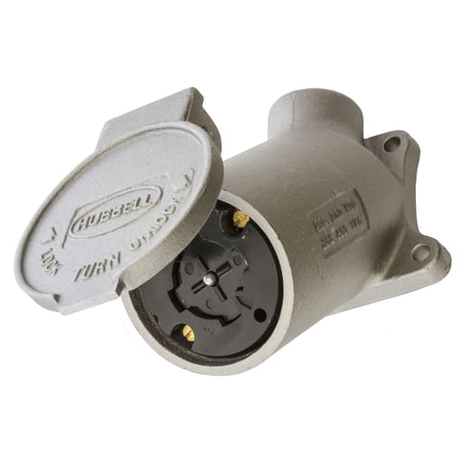 Hubbell Wiring Device - Hubbell HBL21420 30 Amp 600 Volt 3-Pole 4-Wire Locking Flanged Receptacle