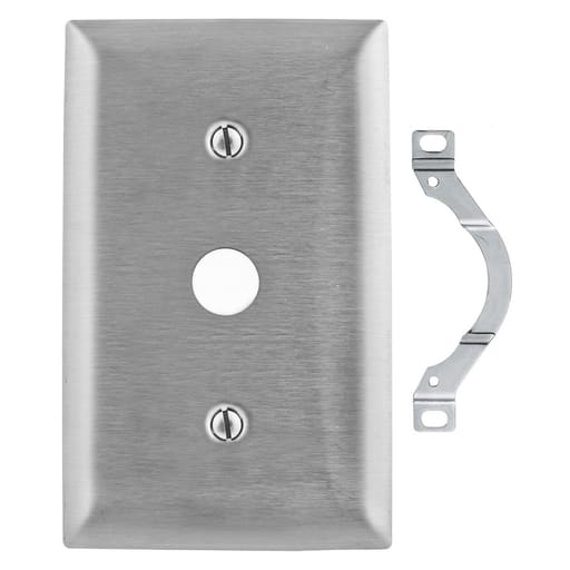 Hubbell Wiring Device - Hubbell SS12 1-Gang Stainless Steel 1-Telephone Strap Mount Wallplate