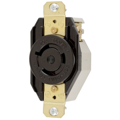 Hubbell Wiring Device - Hubbell HBL2350 Locking Receptacle, 20A 600V, L9-20R, BK