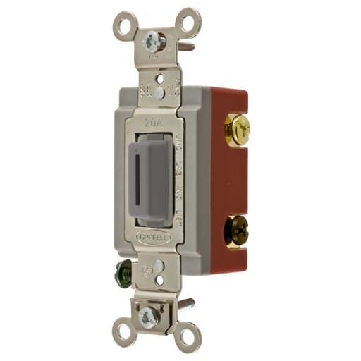 Hubbell Wiring Device - Hubbell HBL1224LG4W TOG, IND GRD, 20A 120/277V, LK, GY