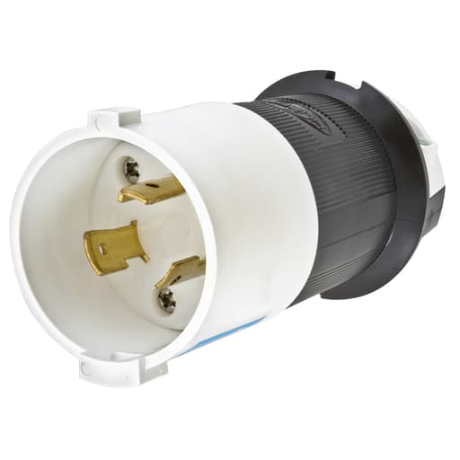 Hubbell Wiring Device - Hubbell HBL2321S 20 Amp 250 Volt 2-Pole 3-Wire NEMA L6-20P Black and White Locking Plug