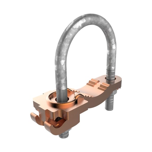 Burndy - Burndy GAR3904 Mechanical Grounding Connector, Conductor to Water Pipe, 4-4/0 AWG, 2-1/2" - 3-1/2" Pipe , 3/8" Stud