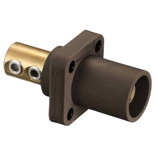 Hubbell Wiring Device - Hubbell HBLMRBN Single Pole, 300/400A Male Receptacle, SCRW, BR