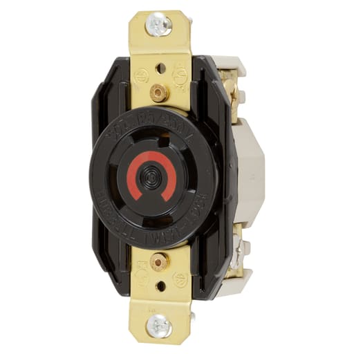 Hubbell Wiring Device - Hubbell HBL2710 30A 125/250V AC Twist-Lock Black Single Flush Receptacle