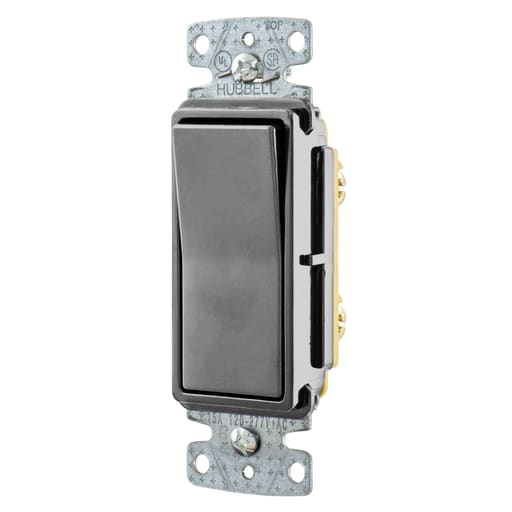 Hubbell Wiring Device - Hubbell RSD115GY 15A Single Pole Decorator Rocker Switch, 120-277V - Gray