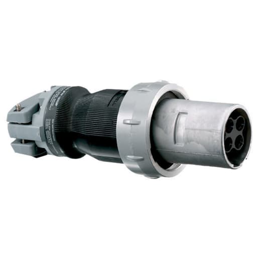Hubbell Wiring Device - Hubbell HBL4100PS2WR 100 Amp 600 VAC 200 VDC 3-Pole 4-Wire Style II Watertight IEC Pin and Sleeve Plug