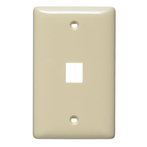 Hubbell Wiring Device - Hubbell NSP11I 1-Gang Ivory Thermoplastic Standard 1-Port Data Communication Face Plate