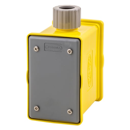 Hubbell Wiring Device - Hubbell HBLPOB1 Yellow Heavy Duty Portable Outlet Box