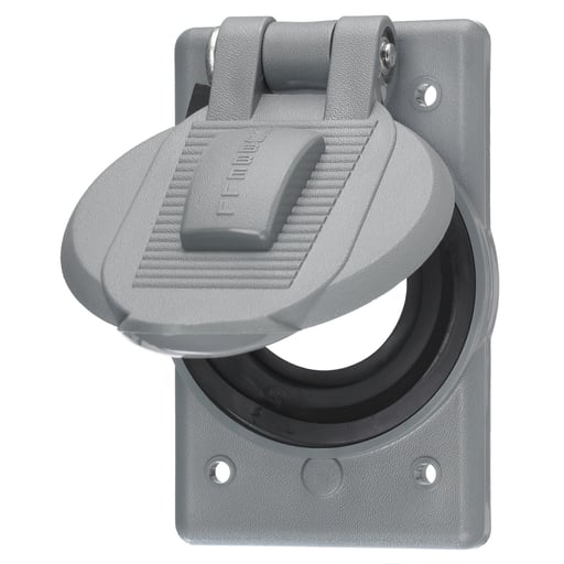 Hubbell Wiring Device - Hubbell HBL7428WOG Gray Thermoplastic Device Mount Weatherproof Lift Cover