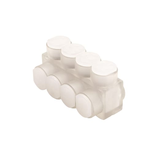 Burndy - Burndy BIBS2504 Aluminum Multiple Tap Connector, Clear Insulated, 4 Port, 1 Sided Entry, 10 AWG-250 kcmil, Al/Cu Rated